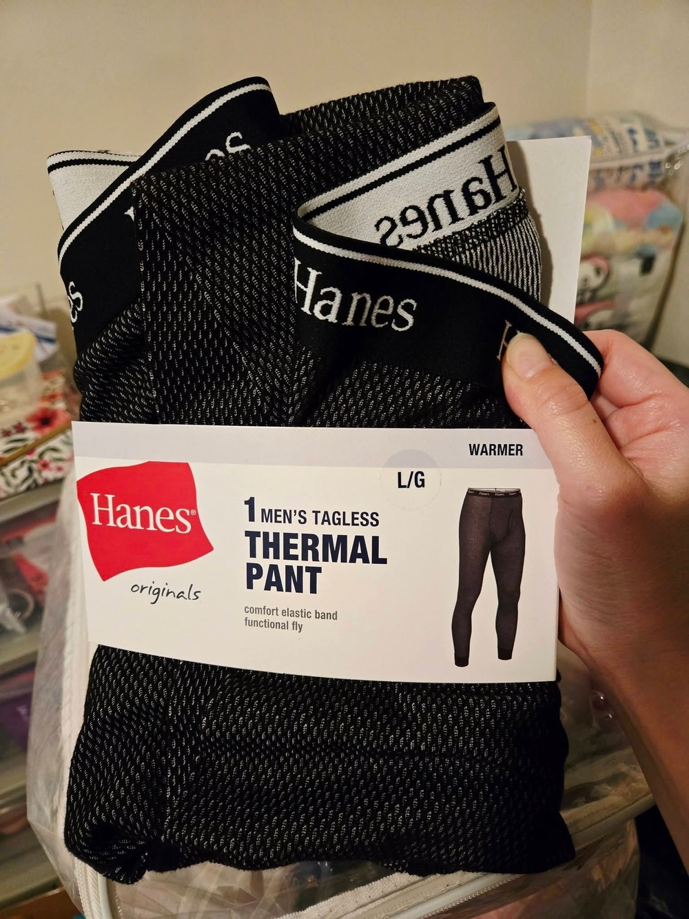 Hanes Men’s Tagless Thermal Pant - Black